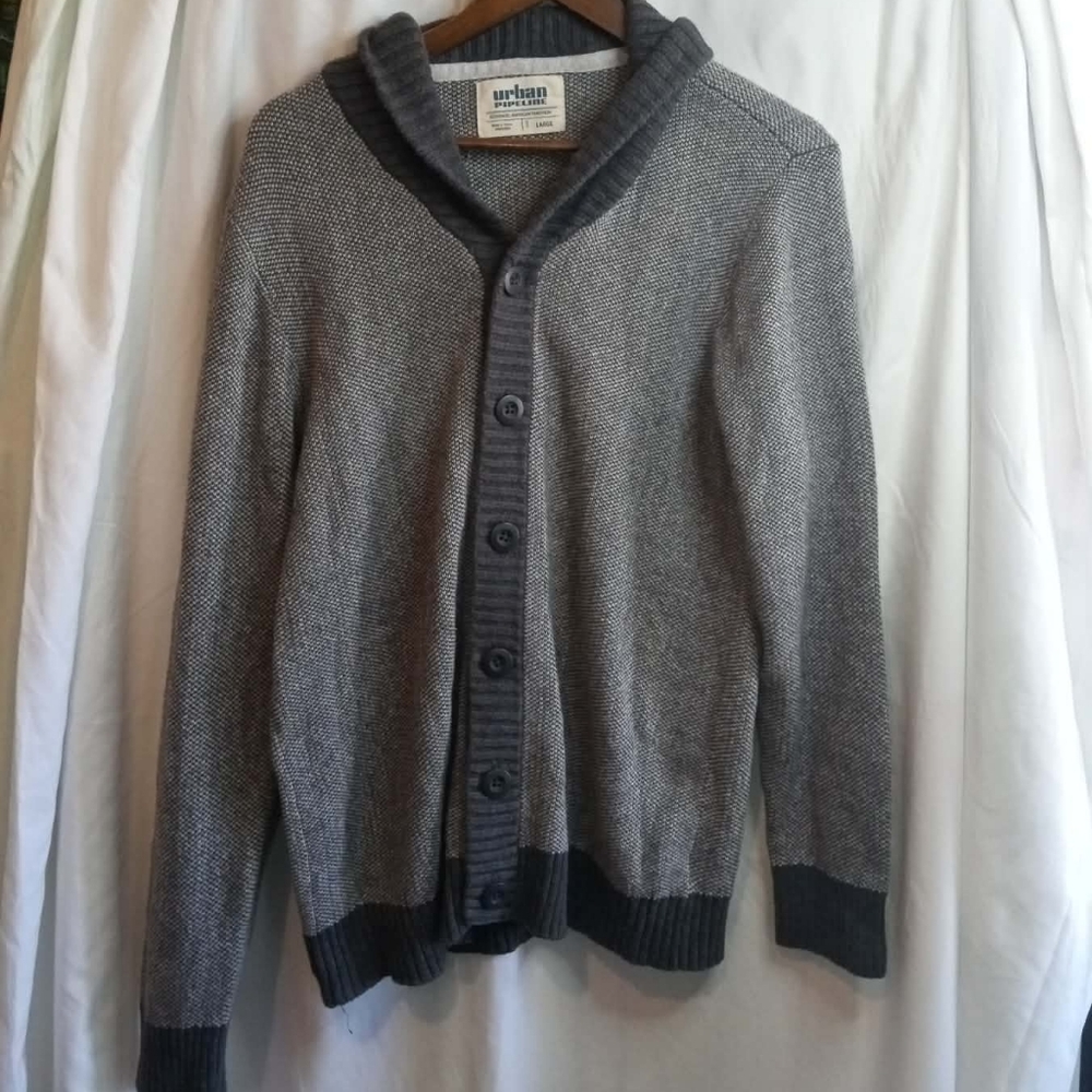 urban pipeline Gray Shawl Collar Button-Up Cardigan - Picture 1 of 4